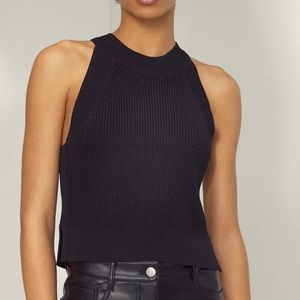 Aritiza Black Knit Halter Top